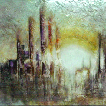 Peinture intitulée "lumiére sur la ville" par Bernard Chopin, Œuvre d'art originale, Acrylique