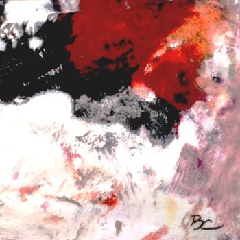 Schilderij getiteld "Rouge et blanc" door Bernard Courtalon (courtaloni), Origineel Kunstwerk, Acryl