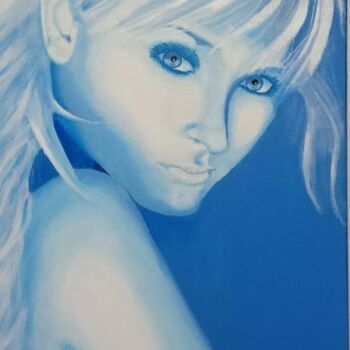 Painting titled "La femme bleue N° 18" by Bernard Danel, Original Artwork, Other