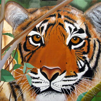 Pittura intitolato "Tigre du Bengal N°…" da Bernard Danel, Opera d'arte originale, Altro