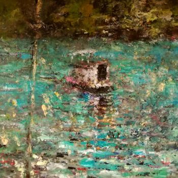 Painting titled ""Small-boat-in-chin…" by Bernard De Wolff, Original Artwork, Oil