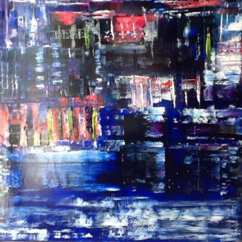 Pittura intitolato "Blue night" da Bernard Deboeuf, Opera d'arte originale, Acrilico