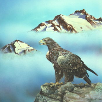 Peinture intitulée "Aigle royal" par Bernard Domange, Œuvre d'art originale, Acrylique