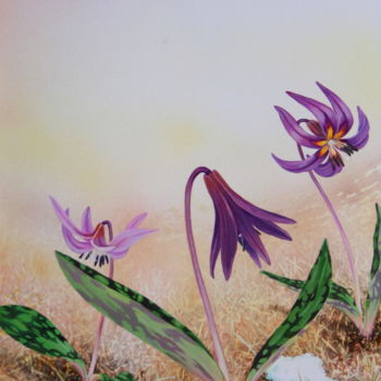 Peinture intitulée "Flore des Pyrénées…" par Bernard Domange, Œuvre d'art originale, Acrylique