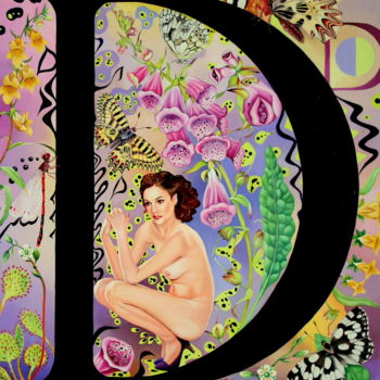 Pintura titulada "Abécédaire "D"" por Bernard Domange, Obra de arte original, Oleo