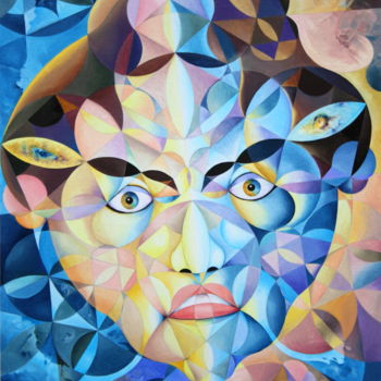 Peinture intitulée "Ouvrir les yeux ...…" par Bernard Domange, Œuvre d'art originale, Huile