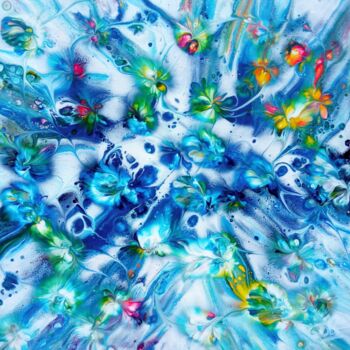 Painting titled "Vortex bleu" by Bernard Drai, Original Artwork, Acrylic