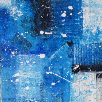 Peinture intitulée "Relief blue" par Bernard Dubord, Œuvre d'art originale, Acrylique Monté sur Châssis en bois