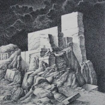 Malarstwo zatytułowany „Rocks 7” autorstwa Bernard Dumaine, Oryginalna praca