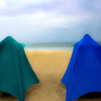 Photographie intitulée "La verte et la bleue" par Bernard Dumas, Œuvre d'art originale, Photographie manipulée