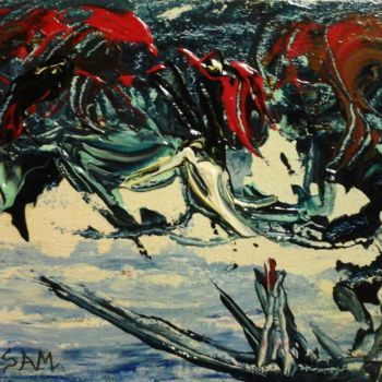 Painting titled "L' ARRIVÉE DES EXPL…" by Sam De Beauregard, Original Artwork, Acrylic