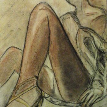 Peinture intitulée "LA FEMME TALONS AIG…" par Sam De Beauregard, Œuvre d'art originale, Gouache