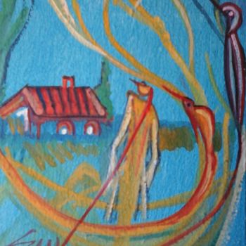 "LA FILLE A LA GRAND…" başlıklı Tablo Sam De Beauregard tarafından, Orijinal sanat, Guaş boya