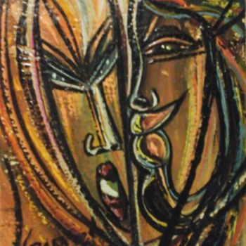 Painting titled "LE FACE A FACE AVEC…" by Sam De Beauregard, Original Artwork, Gouache