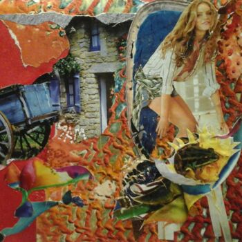 Collages intitulée "LE JARDIN MAGIQUE" par Sam De Beauregard, Œuvre d'art originale, Collages Monté sur Carton