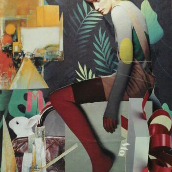 Collages intitulée "MO" par Sam De Beauregard, Œuvre d'art originale, Collages Monté sur Carton
