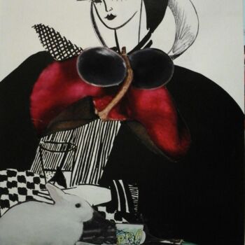 Collages titled "LE LAPIN" by Sam De Beauregard, Original Artwork, Collages Mounted on Cardboard