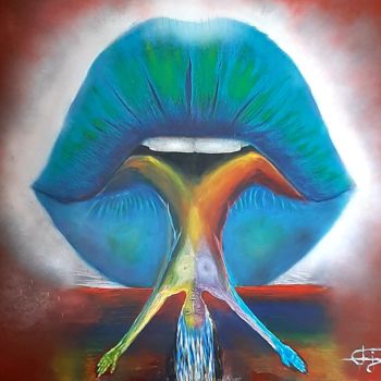 Painting titled "Color sexy bouche" by Bernard Jolly, Original Artwork, Acrylic