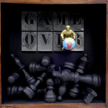 Sculpture titled "Game over" by Bernard Lapeña, Original Artwork, Wood