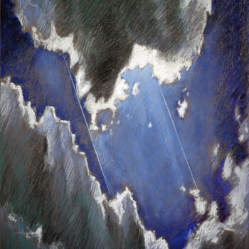 Pittura intitolato "Torn sky" da Bernard Marie Collet, Opera d'arte originale, Pastello