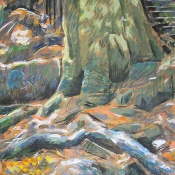Pittura intitolato "The old tree" da Bernard Marie Collet, Opera d'arte originale, Olio