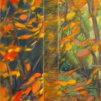 Pittura intitolato "warm autumn light -…" da Bernard Marie Collet, Opera d'arte originale, Pastello