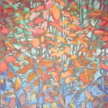 Pittura intitolato "autumn leaves - feu…" da Bernard Marie Collet, Opera d'arte originale, Pastello