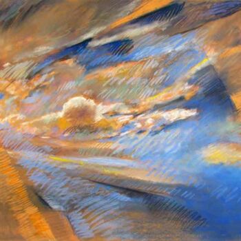 Pintura intitulada "Au delà, le ciel" por Bernard Marie Collet, Obras de arte originais, Pastel