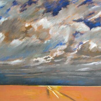 Schilderij getiteld "Fuite des nuages -…" door Bernard Marie Collet, Origineel Kunstwerk, Pastel