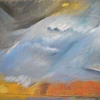 Pittura intitolato "bombement du ciel -…" da Bernard Marie Collet, Opera d'arte originale, Pastello Montato su Cartone