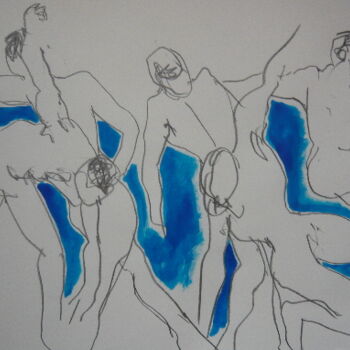 Tekening getiteld "Danse" door Bernard Moutin, Origineel Kunstwerk