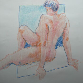 Drawing titled "Nu de dos" by Bernard Moutin, Original Artwork