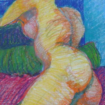 Dibujo titulada "nu Pastel" por Bernard Moutin, Obra de arte original