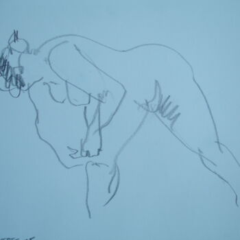 Drawing titled "Croquis de nu" by Bernard Moutin, Original Artwork