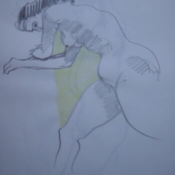 Desenho intitulada "Croquis de nu" por Bernard Moutin, Obras de arte originais