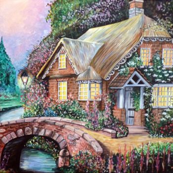 Painting titled "Home Sweet Home" by Bernard Niobey, Original Artwork, Acrylic