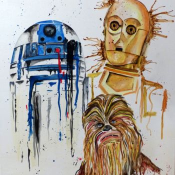 Painting titled "Star Wars" by Bernard Niobey, Original Artwork, Acrylic