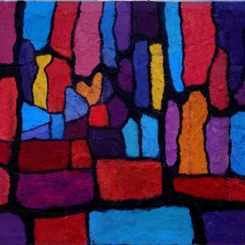 Painting titled "tissu" by Bernard Olczak, Original Artwork, Acrylic