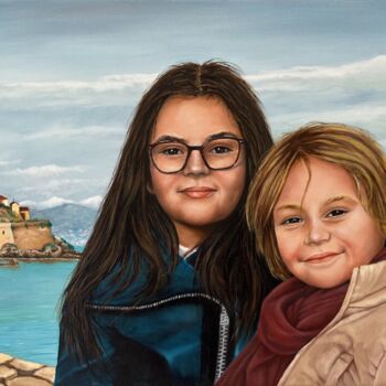 Peinture intitulée "Mes petites filles" par Bernard Palermo, Œuvre d'art originale, Huile