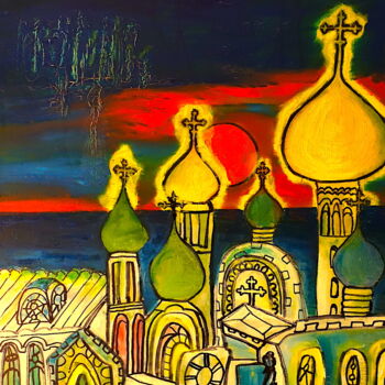 Painting titled "H046P20 Orthodoxes" by Bernard Pineau, Original Artwork, Oil
