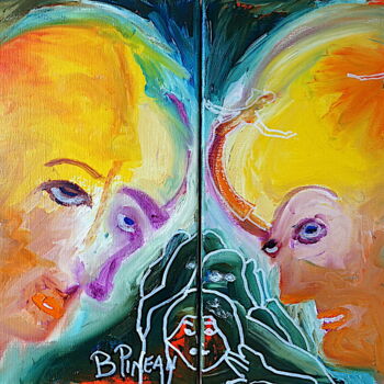 Painting titled "D196F6 Dépenses & P…" by Bernard Pineau, Original Artwork, Oil