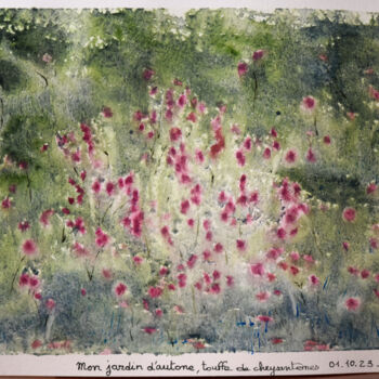Pintura intitulada "Mon jardin d'hiver" por Bernard Pothier, Obras de arte originais, Aquarela