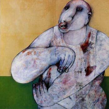 Pintura intitulada "le boucher" por Bernard Privat, Obras de arte originais