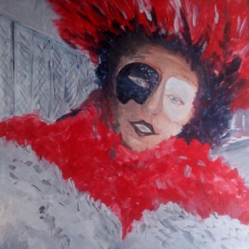 Peinture intitulée "l ' homme en rouge" par Bernard Relecom, Œuvre d'art originale, Acrylique