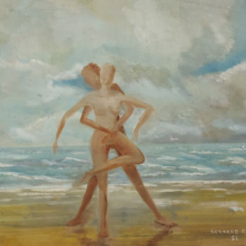 Painting titled "danse à deux" by Bernard Relecom, Original Artwork, Oil