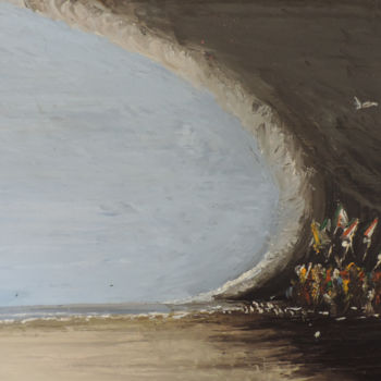 Painting titled "drache possible" by Bernard Relecom, Original Artwork, Oil