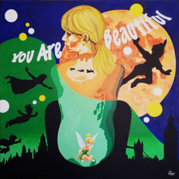 Peinture intitulée "YOU ARE BEAUTIFUL" par Bernard Roux, Œuvre d'art originale, Acrylique