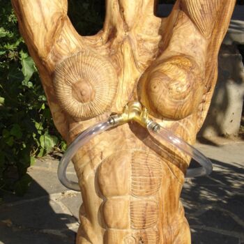 Скульптура под названием "Corps-Rompu" - Bernard Sabathé, Подлинное произведение искусства, Дерево