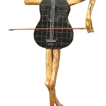 Skulptur mit dem Titel "Instrumentation" von Bernard Sabathé, Original-Kunstwerk, Holz