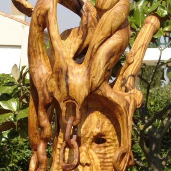 Sculpture titled "Inintellectualisati…" by Bernard Sabathé, Original Artwork, Wood